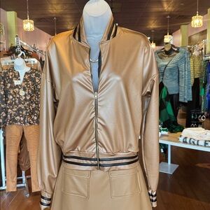 Women's Tan Bomber Jacket